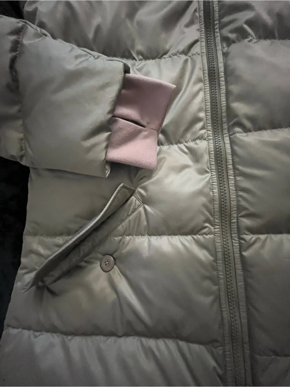 Patagonia Girls Down Parka in Taupe / Dusty Pink - Girl’s Size XL (14)